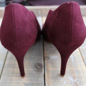 KELLY & KATIE | Women's | 3" High Heels | Pumps | Suede | Burgundy | Size 10